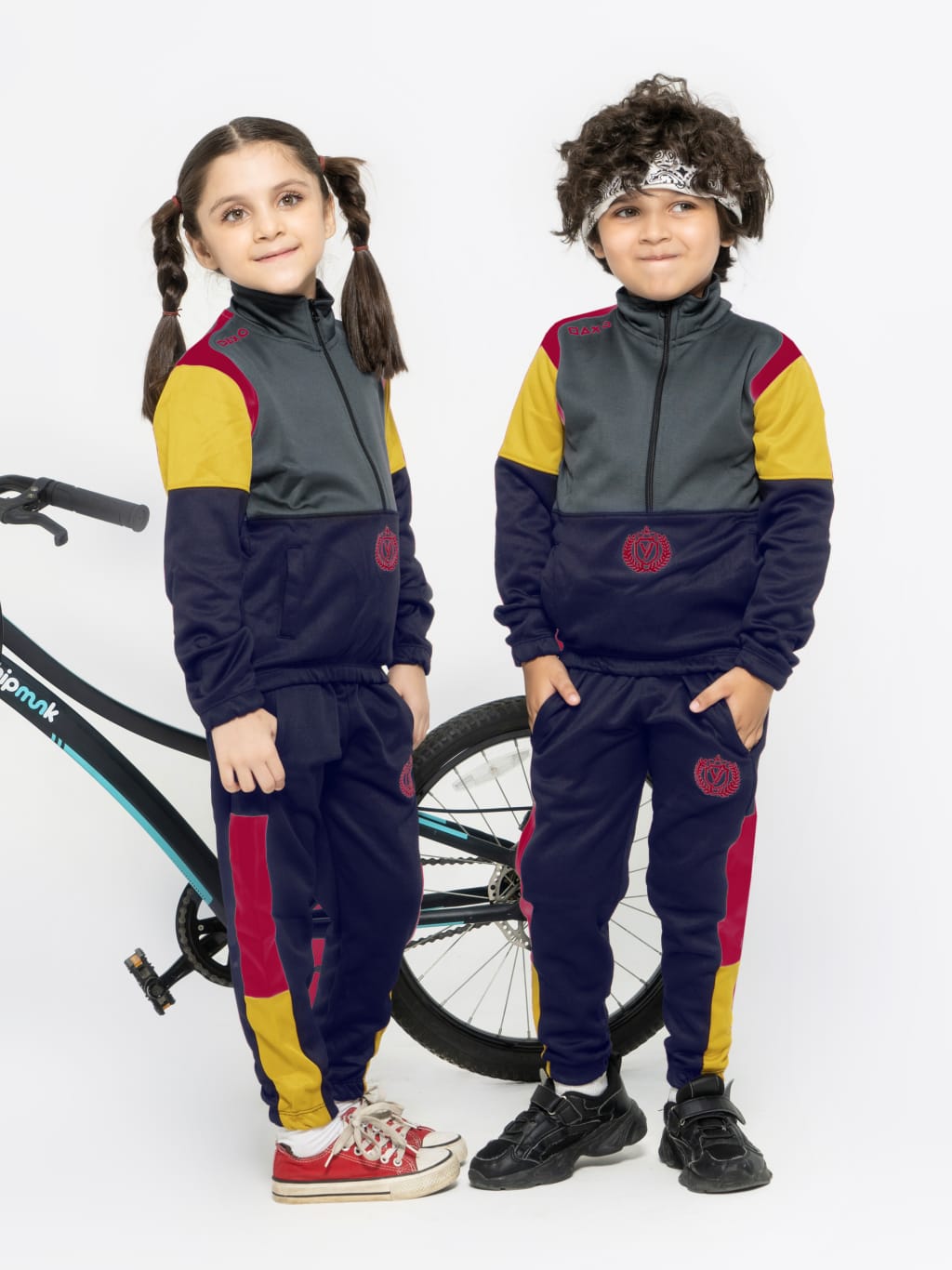 Mock Neck Tracksuit For Boys & Girls, Poly Athletic Fleece #VWT04-A