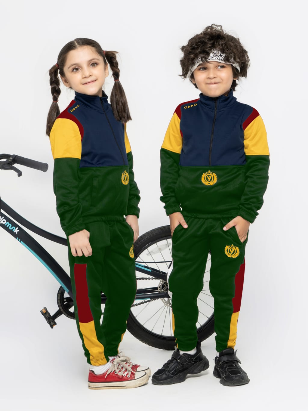 Mock Neck Tracksuit For Boys & Girls, Poly Athletic Fleece #VWT04-C