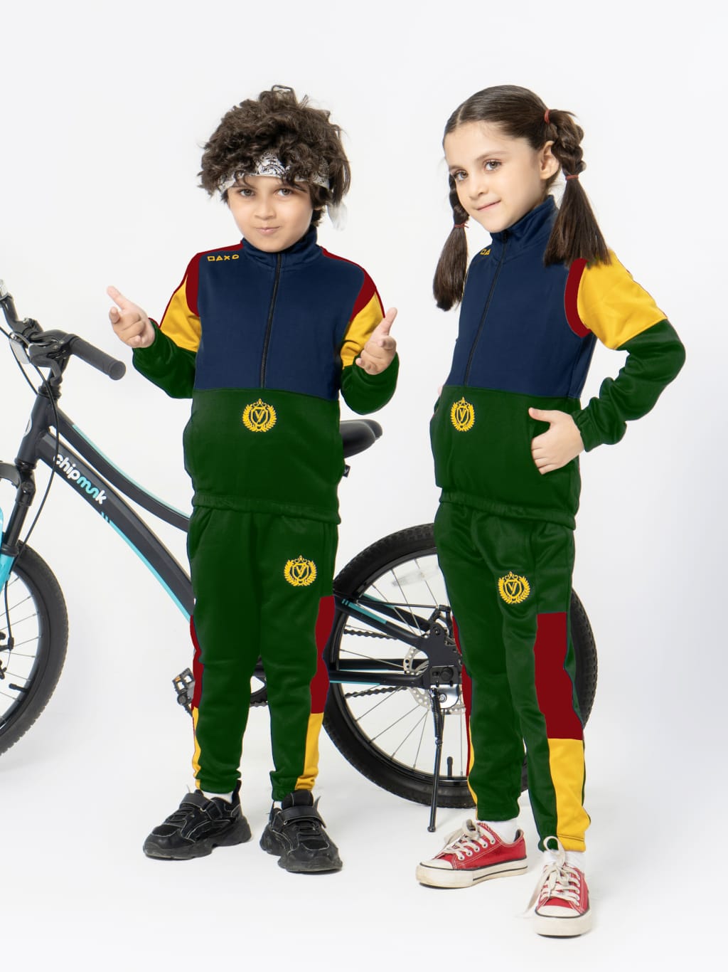 Mock Neck Tracksuit For Boys & Girls, Poly Athletic Fleece #VWT04-C