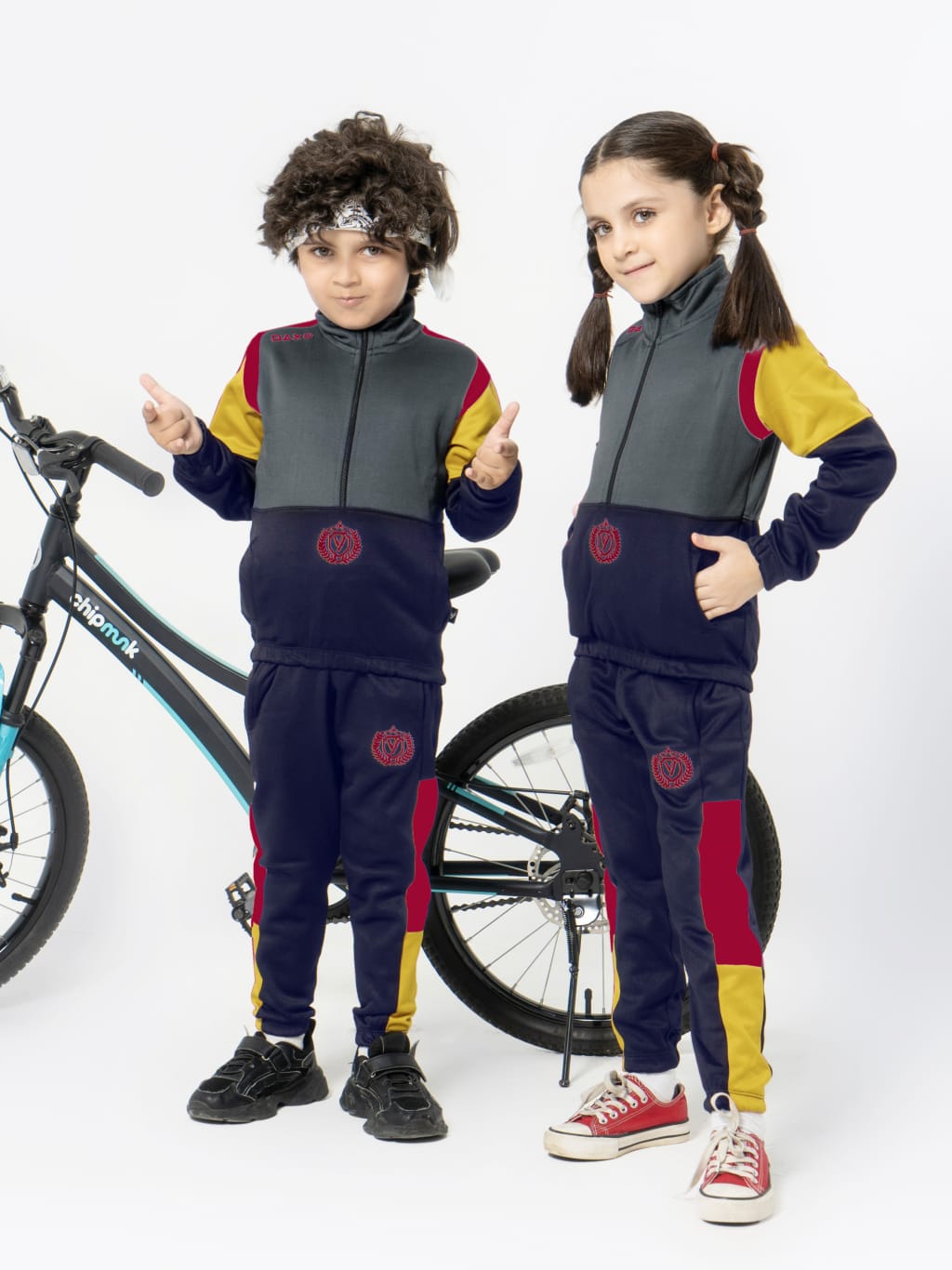 Mock Neck Tracksuit For Boys & Girls, Poly Athletic Fleece #VWT04-A