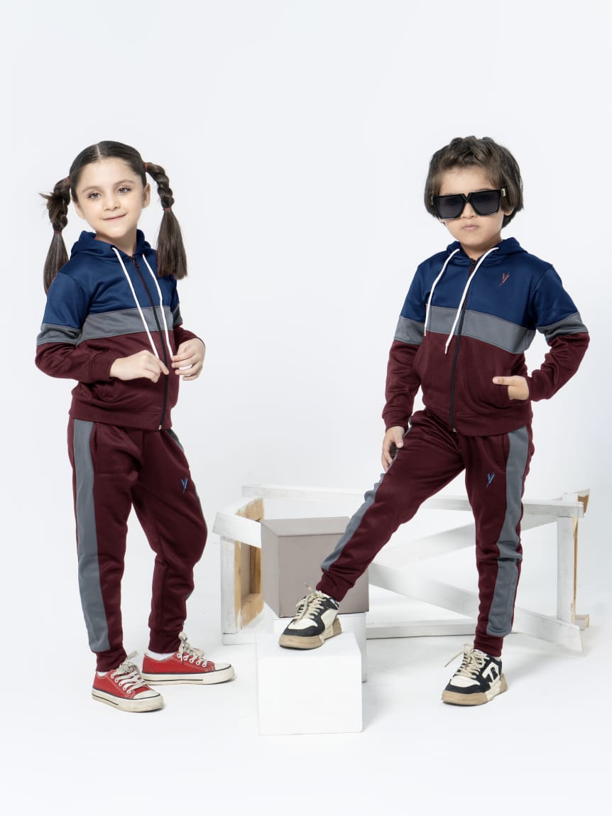 Hooded Tracksuit For Boys & Girls, Poly Athletic Fleece #VWT06-B