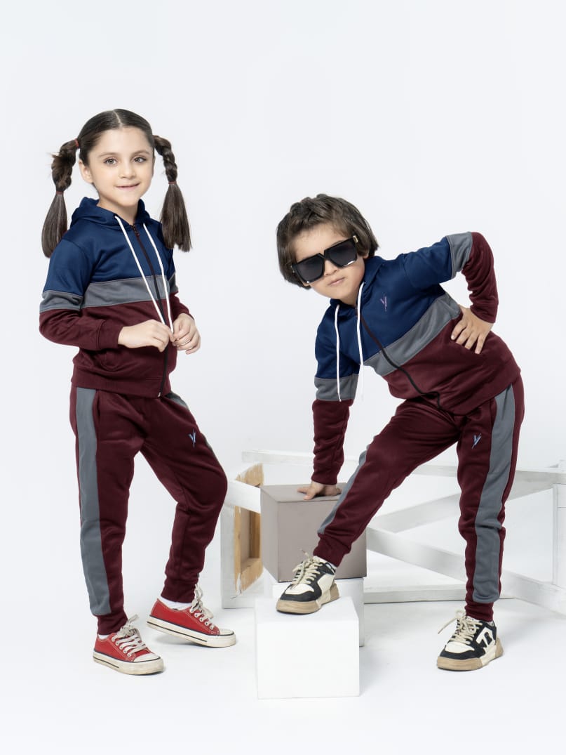 Hooded Tracksuit For Boys & Girls, Poly Athletic Fleece #VWT06-B
