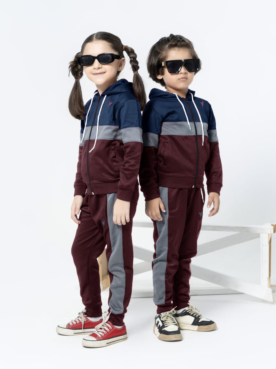 Hooded Tracksuit For Boys & Girls, Poly Athletic Fleece #VWT06-B
