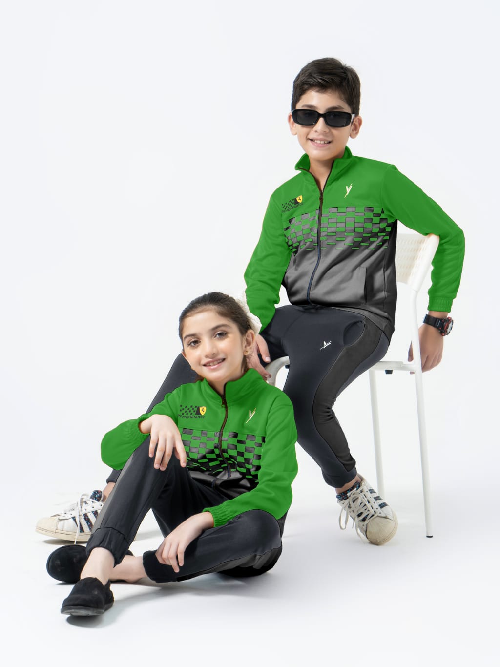 Mock Neck Tracksuit For Boys & Girls, Poly Athletic Fleece #VWT09-A