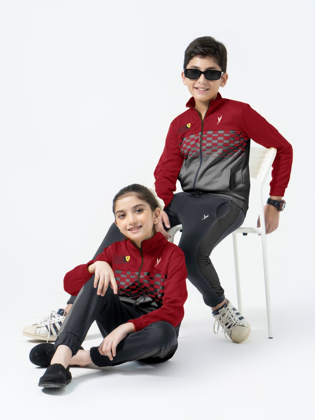 Mock Neck Tracksuit For Boys & Girls, Poly Athletic Fleece #VWT09-B