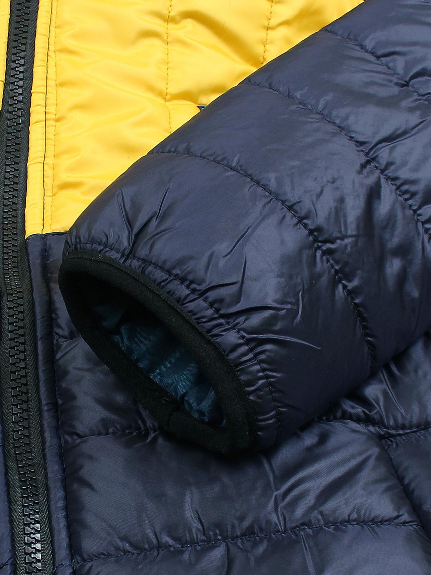 Full Sleeves Hooded Puffer Jacket Boys & Girls VJ010-A Yellow/Navy