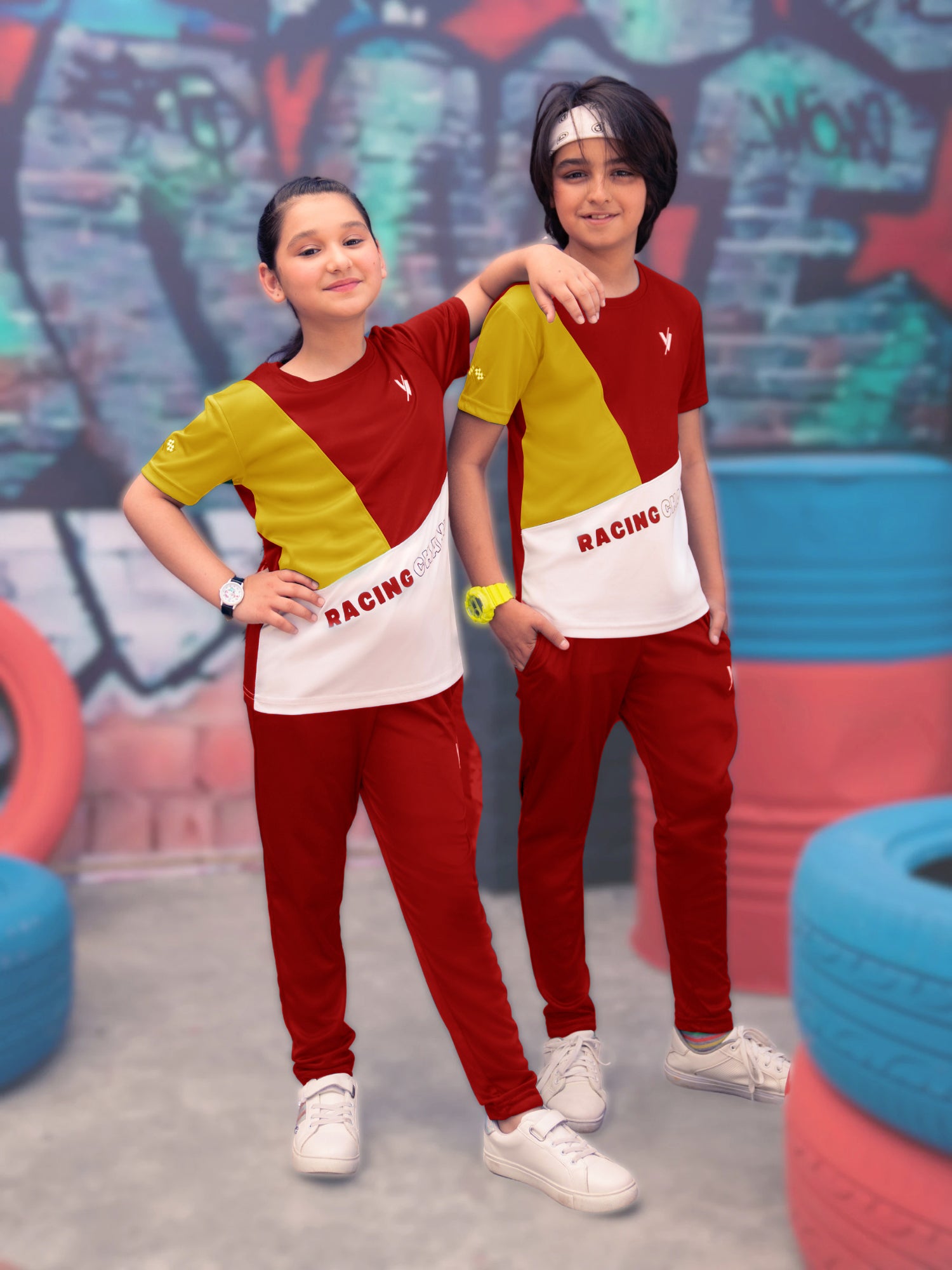 Tracksuit For Boys & Girls Poly athletic Fabric VST48-C