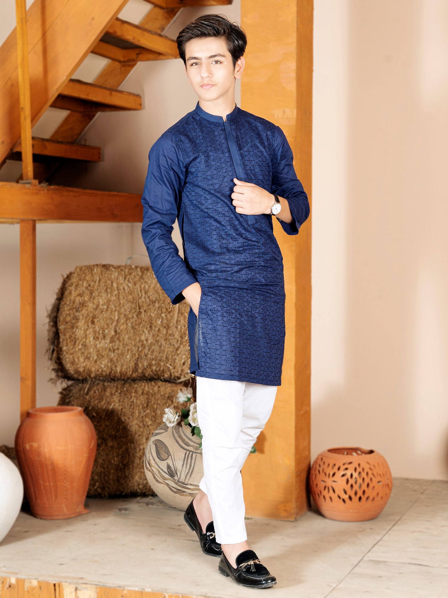 Velvour Boys Embroidered Kurta VB163