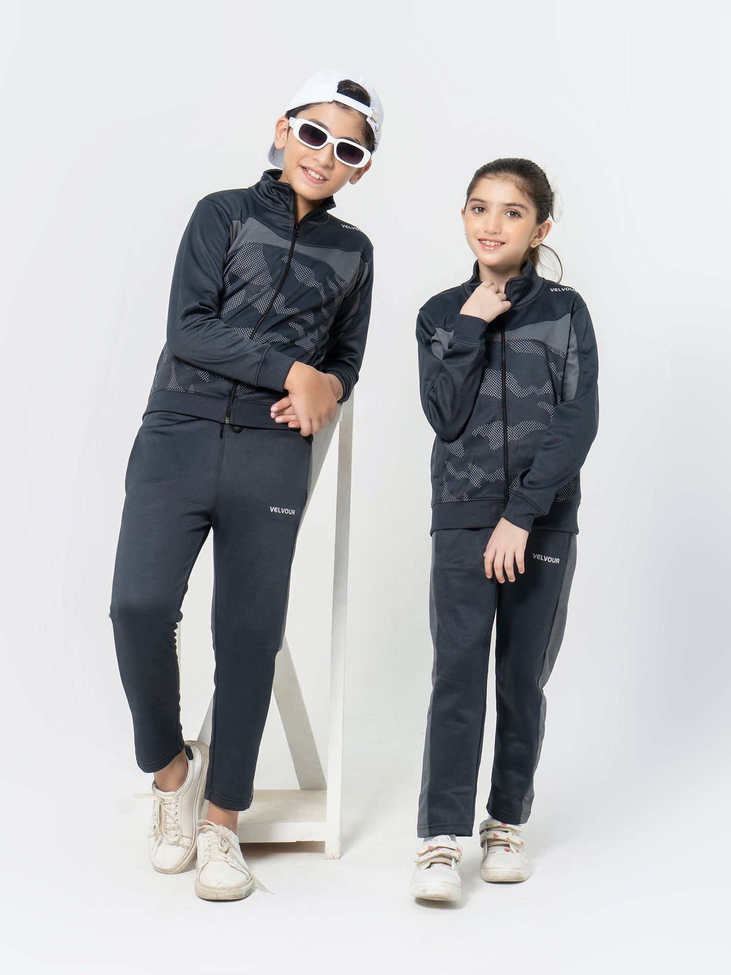 Mock Neck Tracksuit For Boys & Girls, Poly Athletic Fleece #VWT03-C