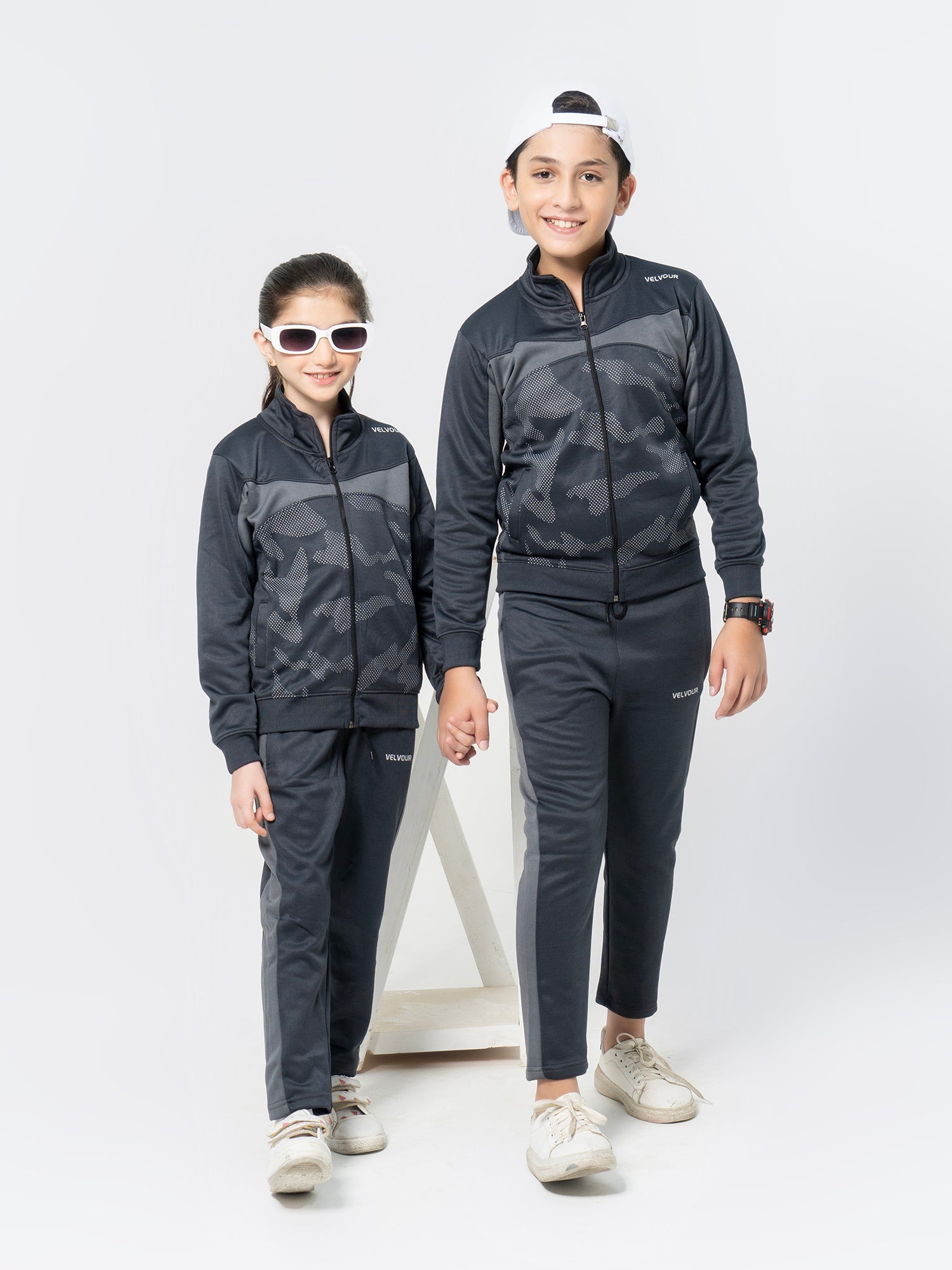 Mock Neck Tracksuit For Boys & Girls, Poly Athletic Fleece #VWT03-C