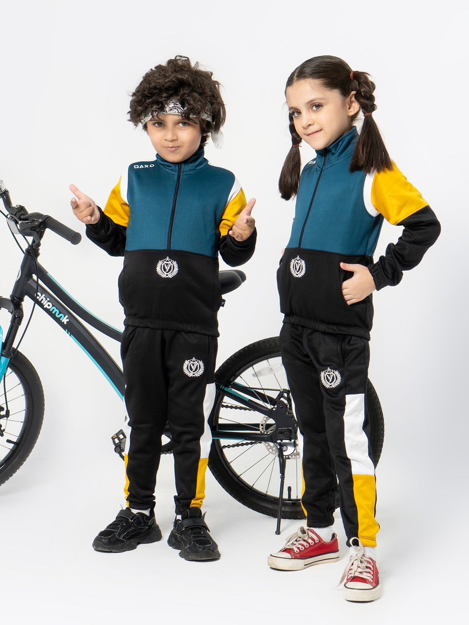 Mock Neck Tracksuit For Boys & Girls, Poly Athletic Fleece #VWT04-B