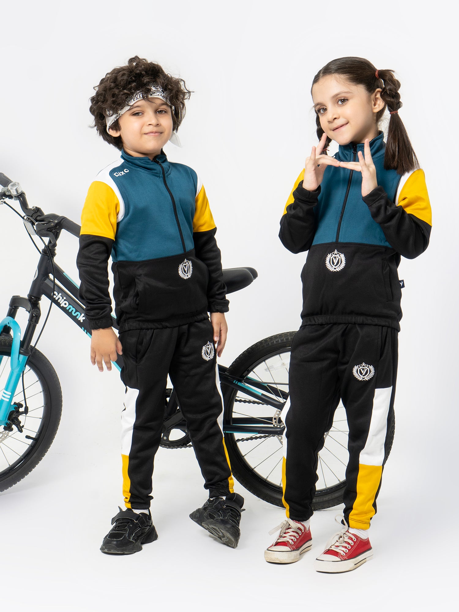 Mock Neck Tracksuit For Boys & Girls, Poly Athletic Fleece #VWT04-B