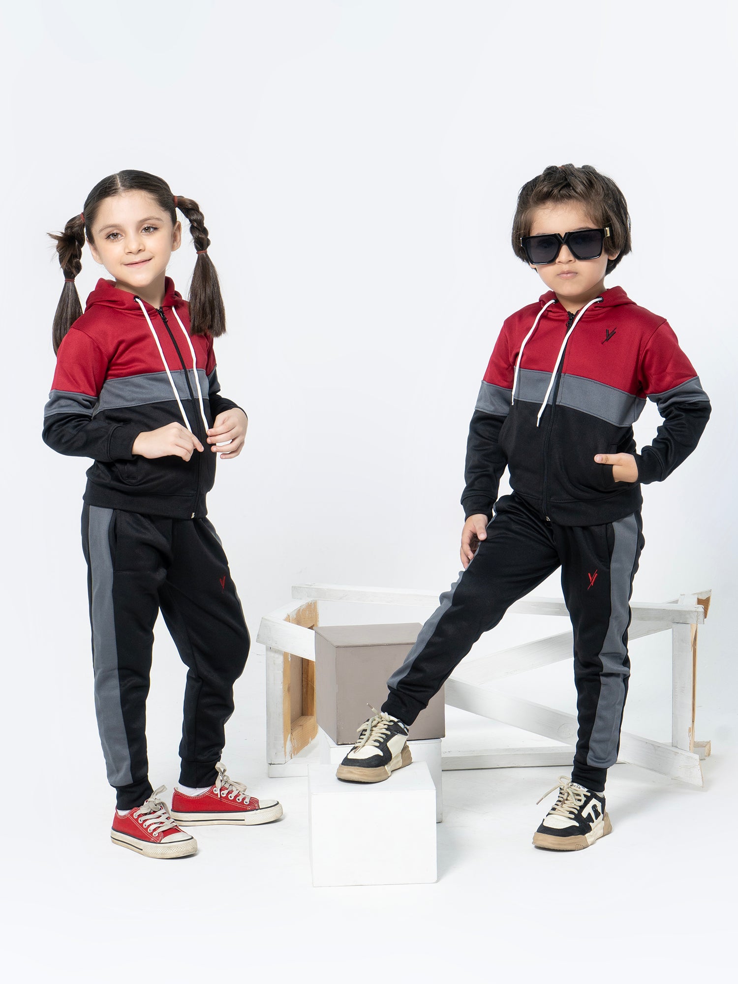 Hooded Tracksuit For Boys & Girls, Poly Athletic Fleece #VWT06-A
