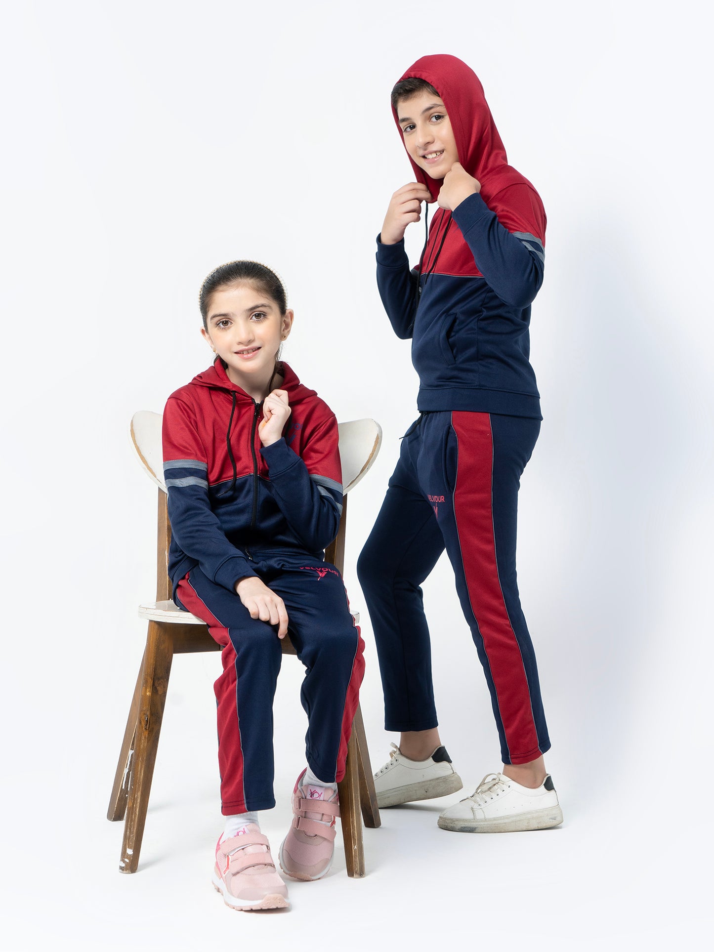 Hooded Tracksuit For Boys & Girls, Fleece #VWT08-A