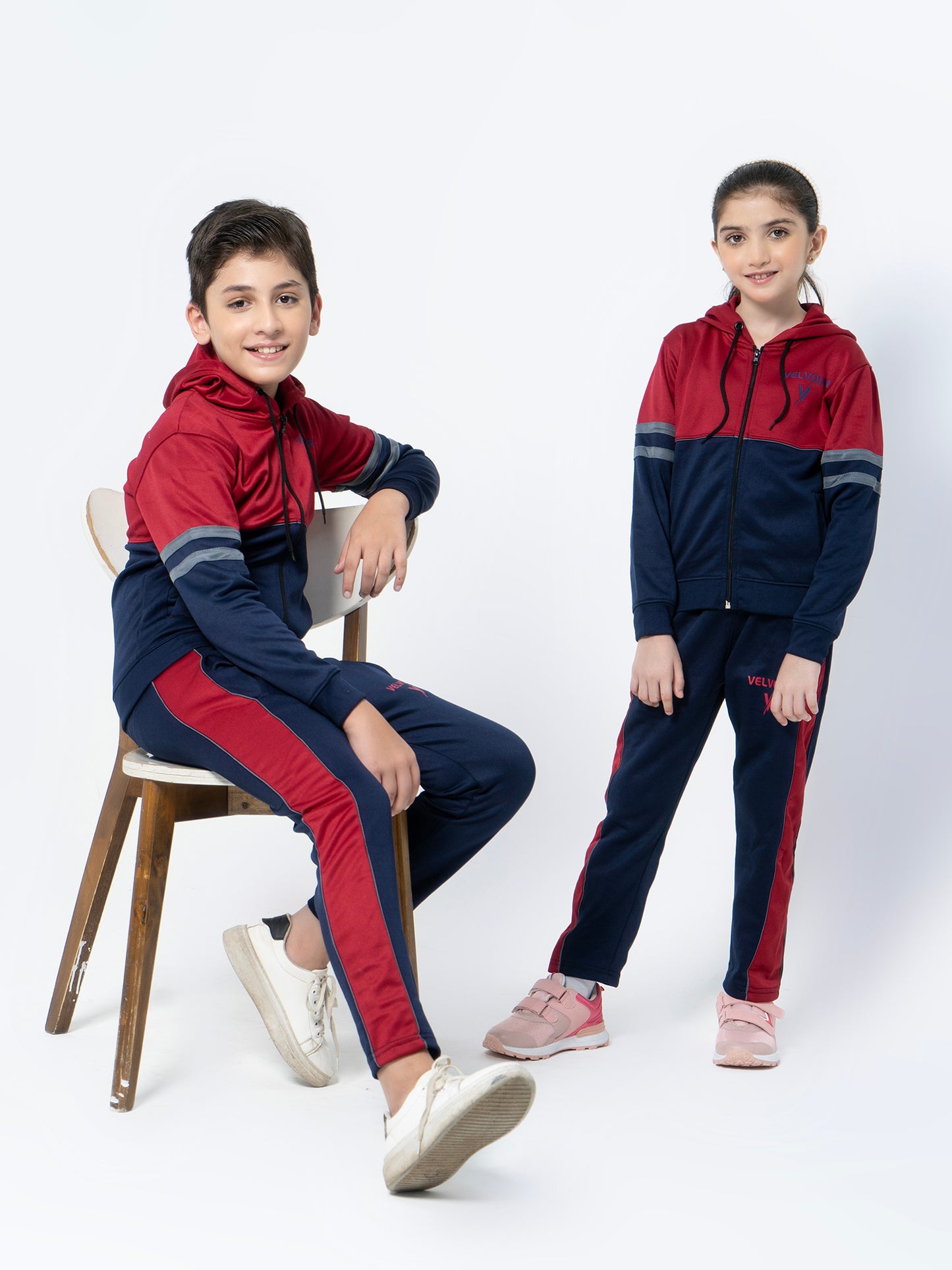 Hooded Tracksuit For Boys & Girls, Fleece #VWT08-A