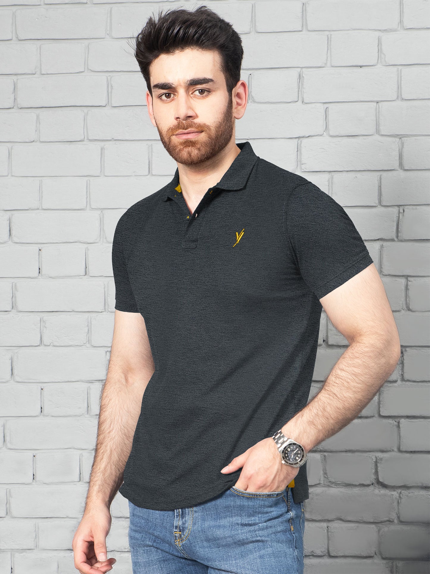 Mens Polo Shirt (Short Sleeve) By Velvour Art #VMP03-G/C - Velvour Shop