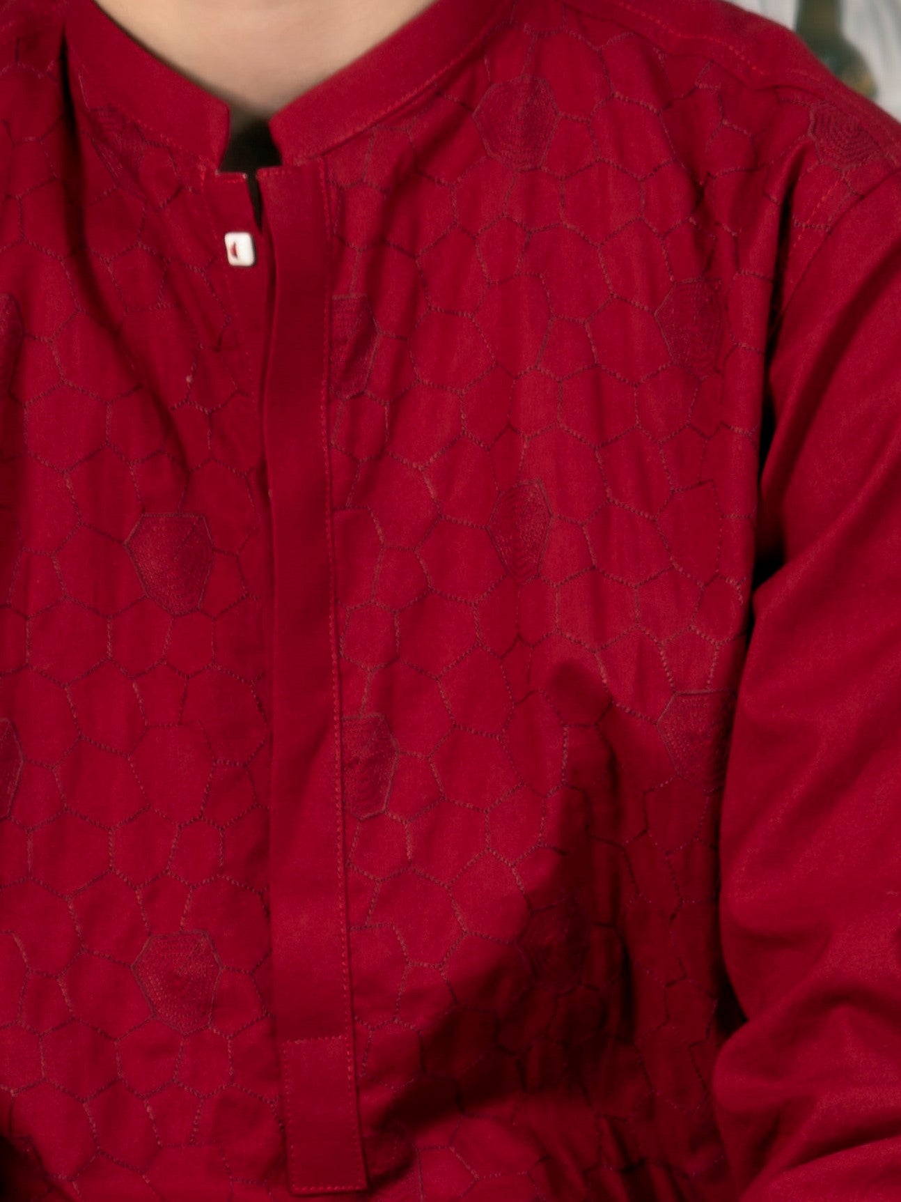 Boys Embroidered Kurta ART VB143 Barn Red