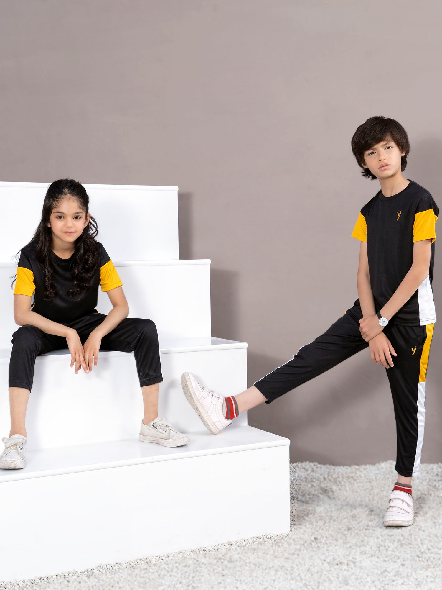 Tracksuit For Boys & Girls Poly athletic Fabric ART #VBTS05-C Black