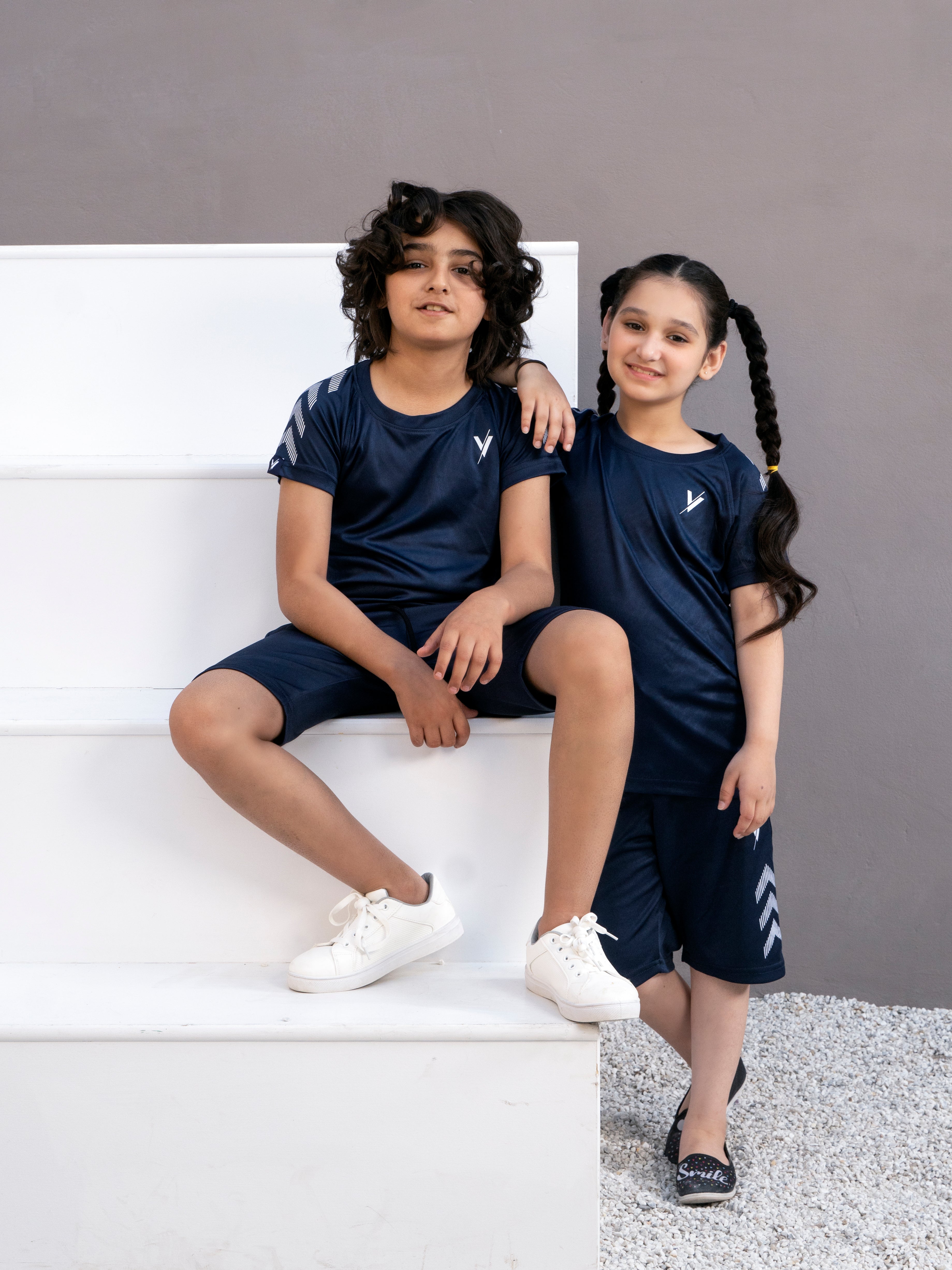 Tracksuit For Boys & Girls Poly athletic Fabric VBTS013-C Navy