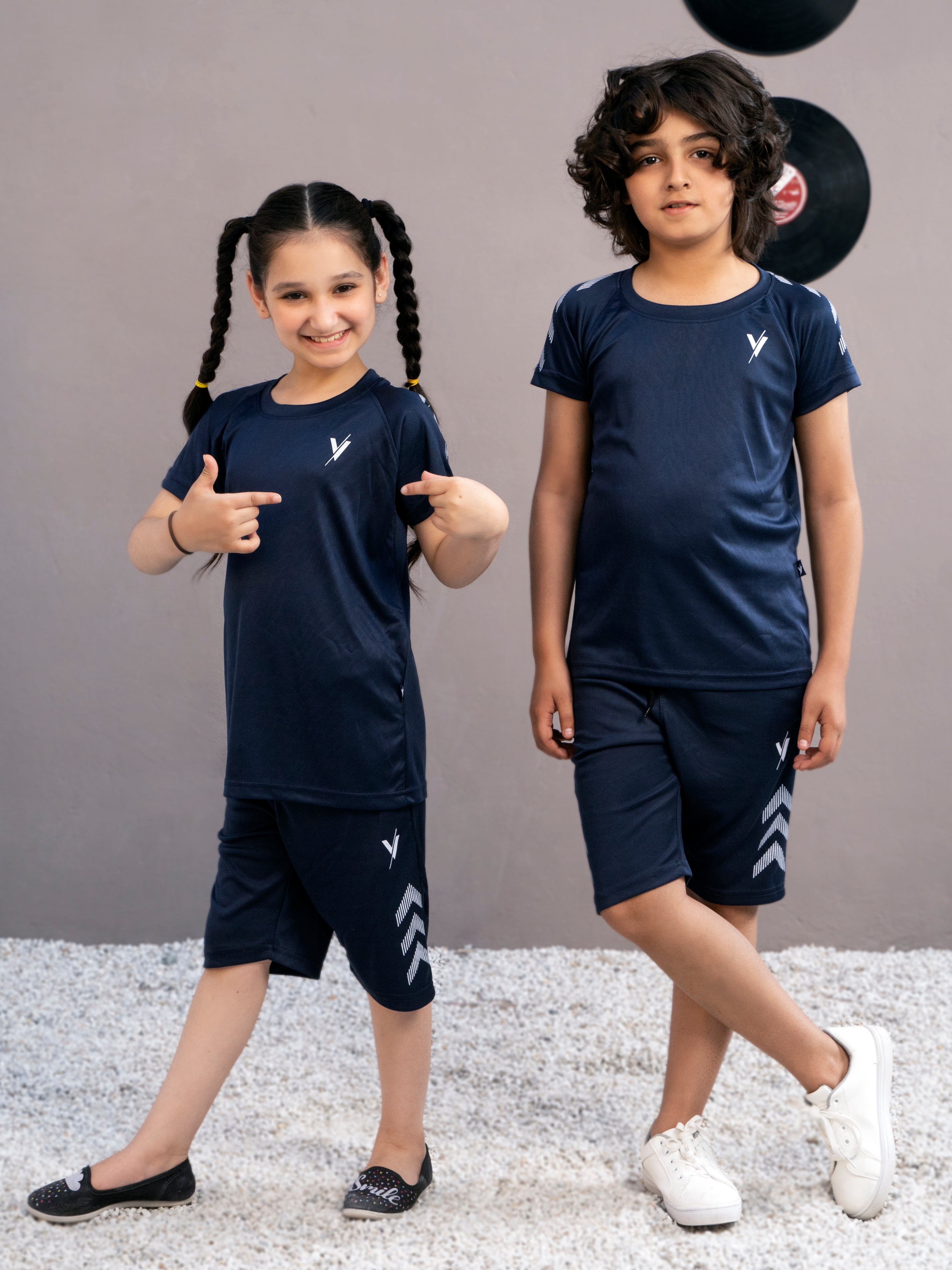 Tracksuit For Boys & Girls Poly athletic Fabric VBTS013-C Navy