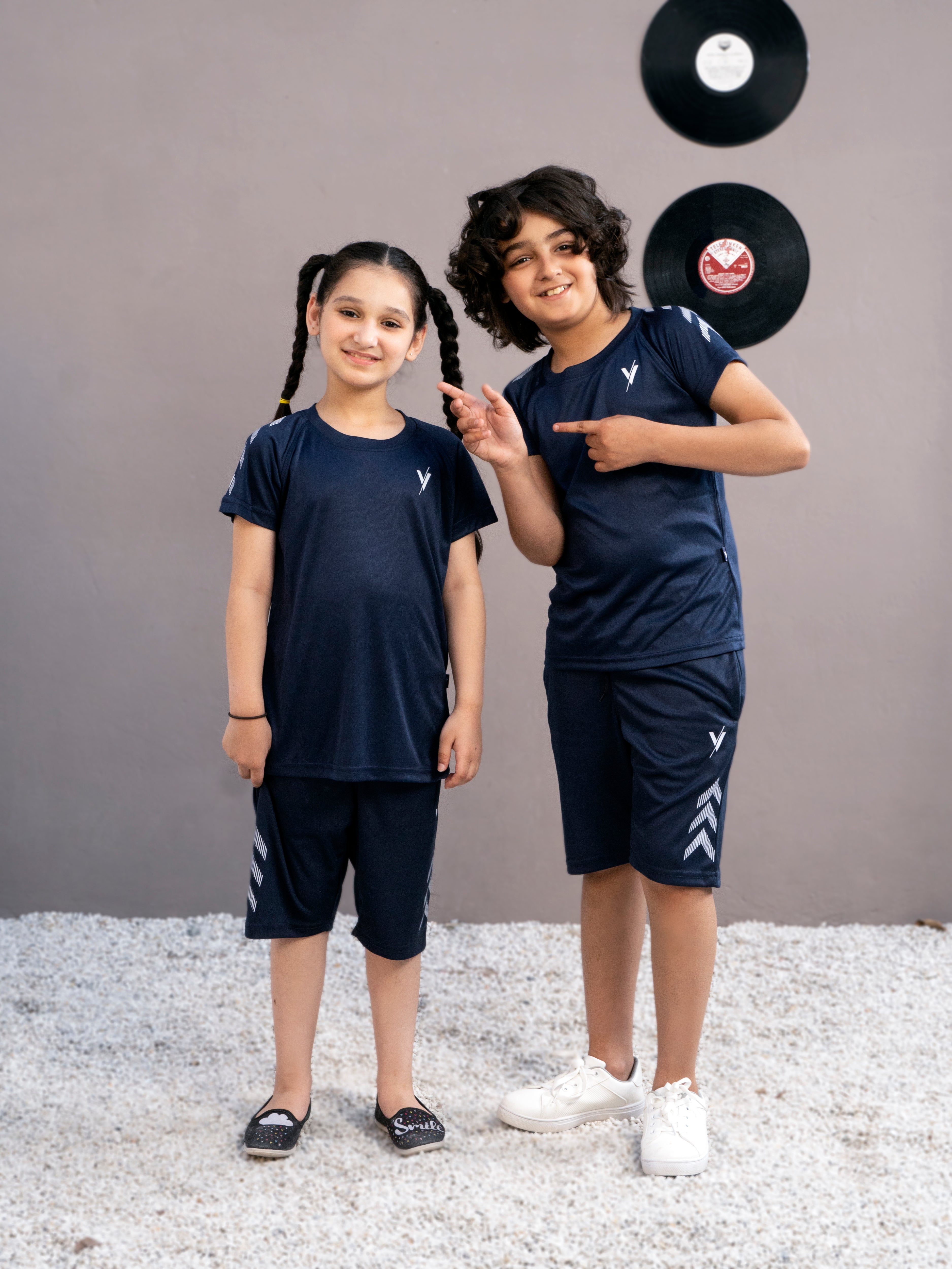 Tracksuit For Boys & Girls Poly athletic Fabric VBTS013-C Navy