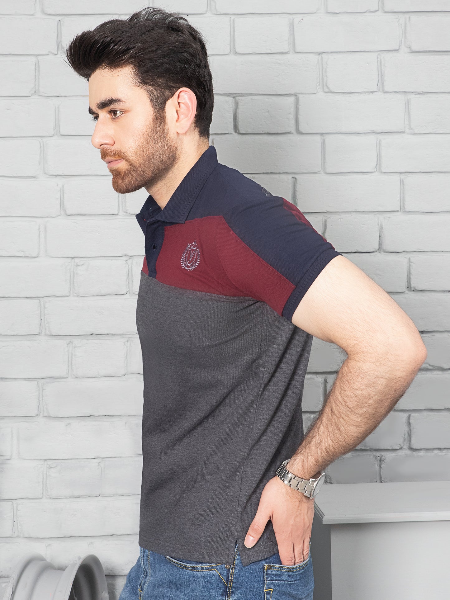 Mens Polo Shirt (Short Sleeve) By Velvour Art #VMP04-C/NBM - Velvour Shop