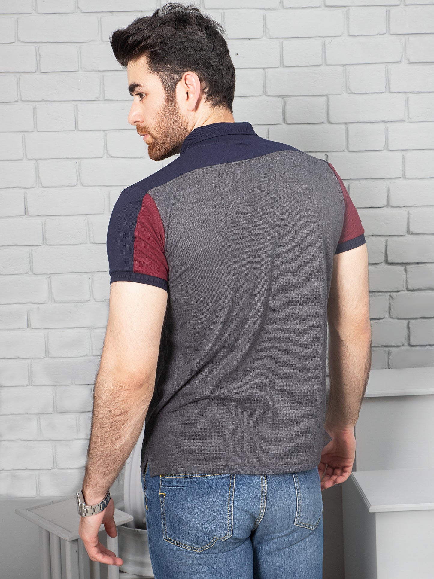 Mens Polo Shirt (Short Sleeve) By Velvour Art #VMP04-C/NBM - Velvour Shop