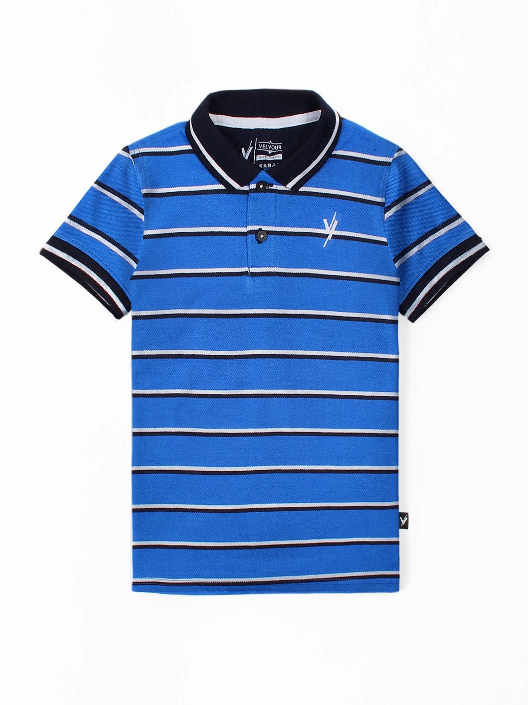 Black Collar Polo Shirt For Boys Blue