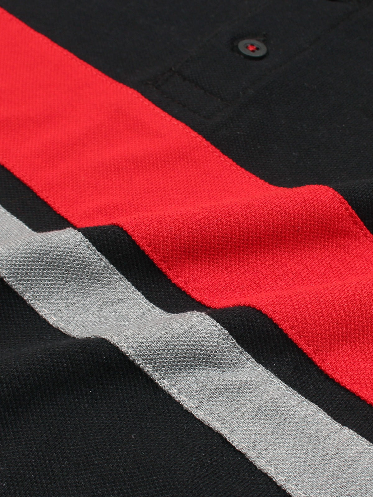 Red Tipping Collar Polo Shirt For Boys Black And Red