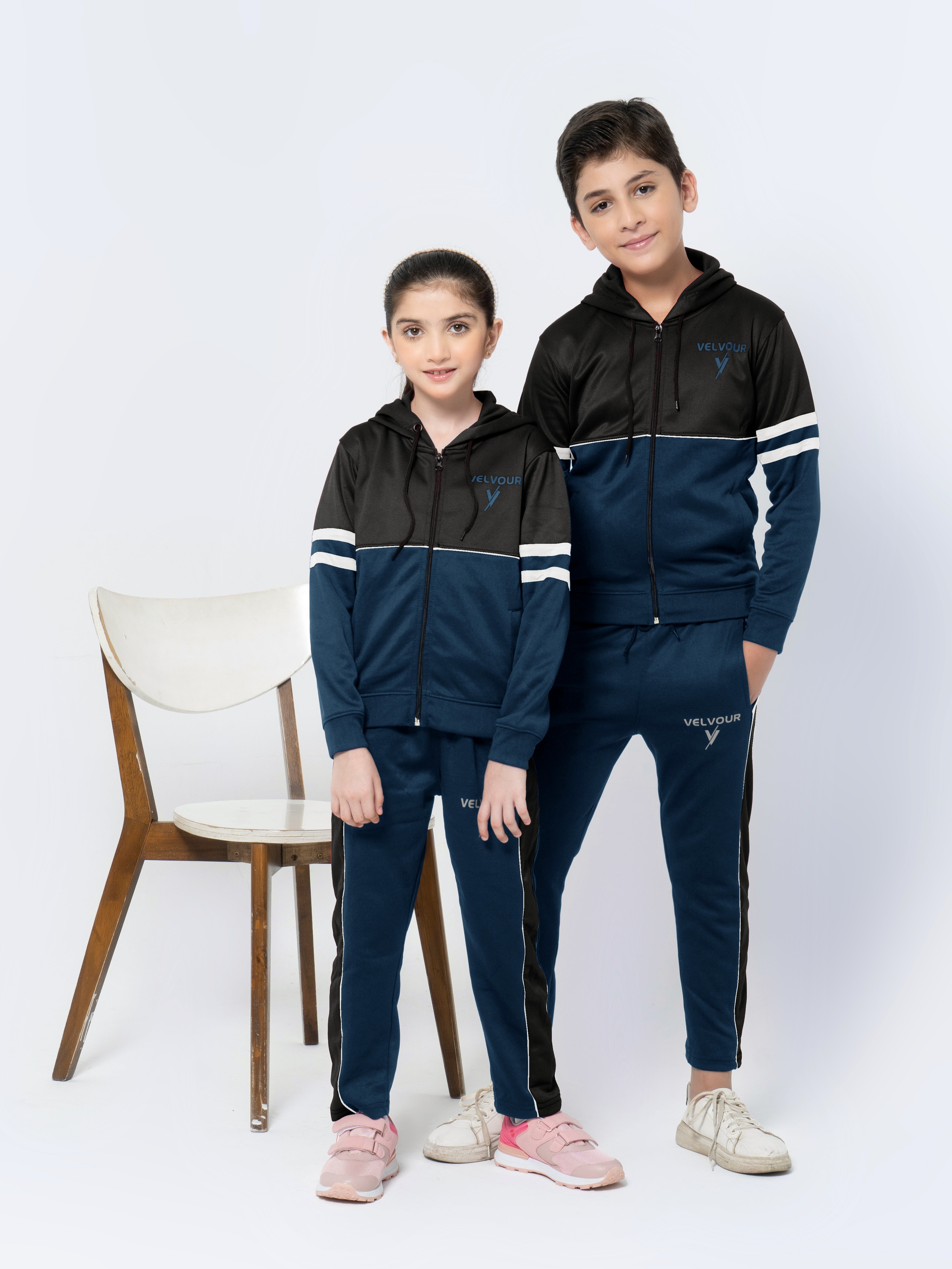 Hooded Tracksuit For Boys & Girls, Poly Athletic Fleece #VWT08-F