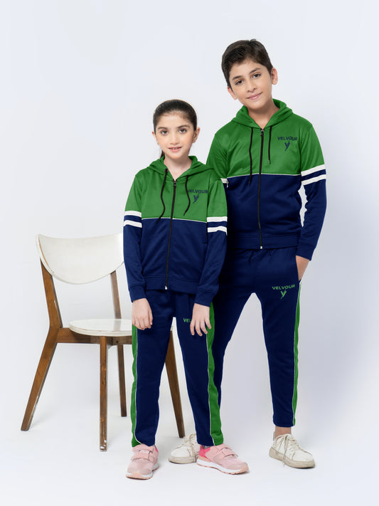 Hooded Tracksuit For Boys & Girls, Poly Athletic Fleece #VWT08-E