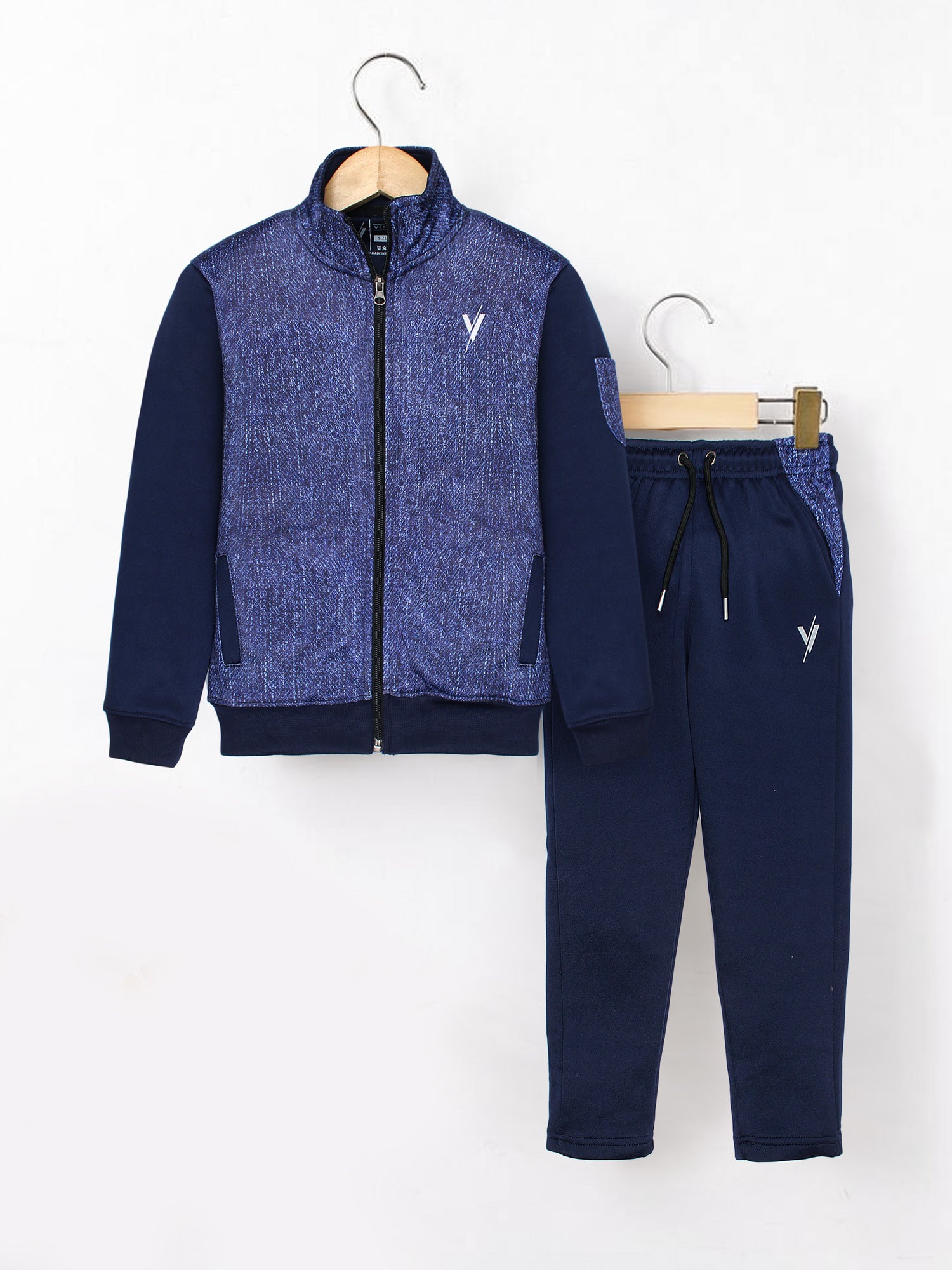 Mock Neck Tracksuit For Boys & Girls, Fleece #VWT33-A