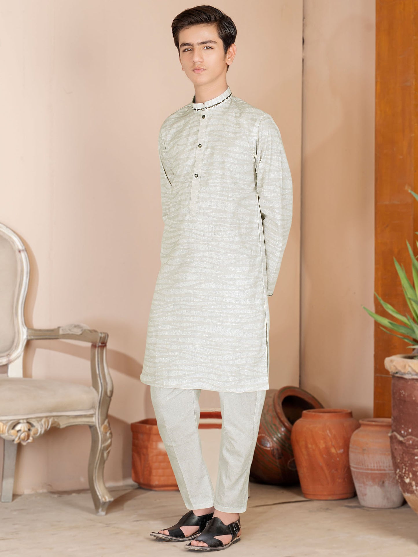 Boys Kurta Trouser Suit Set ART #VB154 Skin