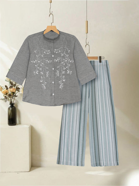 Embroidered Girls Co Ord Set VG169-A