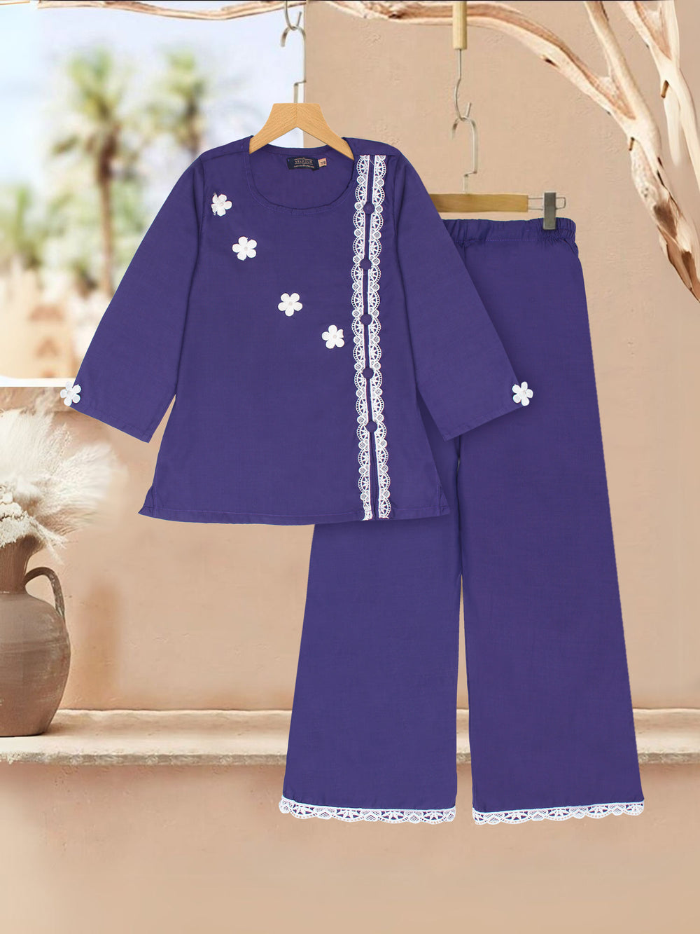 Girls Winter 2Pcs Embroidered Suit VG183-A