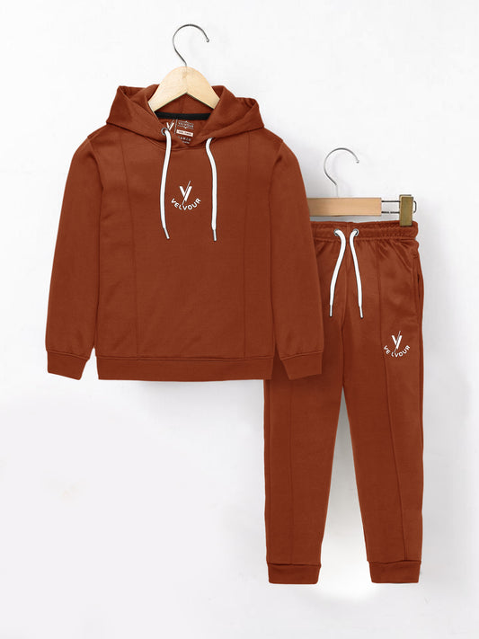 Hooded Tracksuit For Boys & Girls, Poly Athletic Fleece #VWT28-B