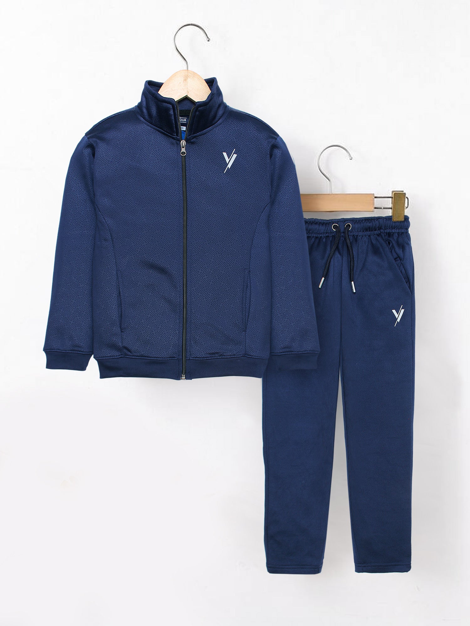 Mock Neck Tracksuit For Boys & Girls, Fleece #VWT32-A