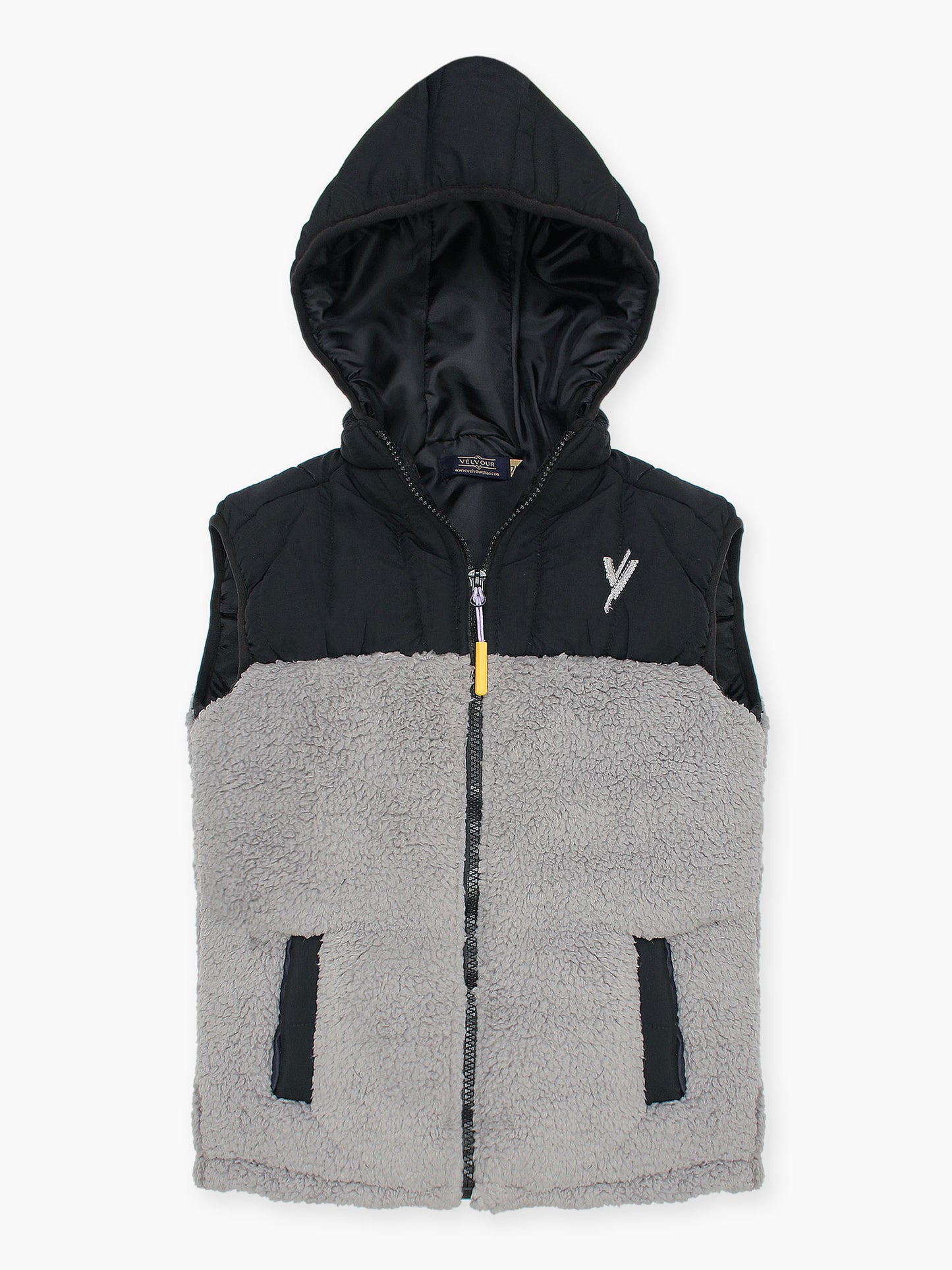 Sleeveless Hooded Fur Jacket For Boys & Girls VJ42-A
