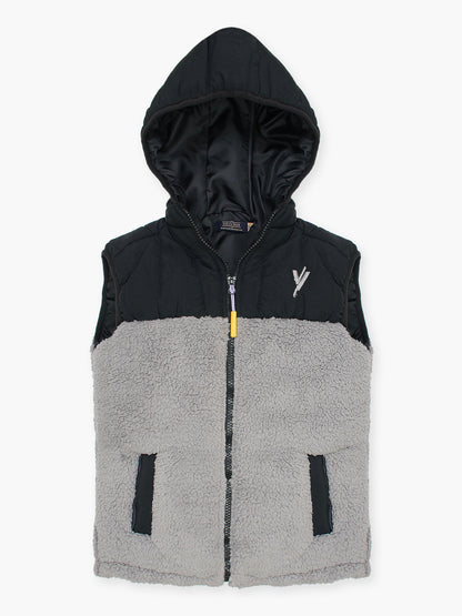 Sleeveless Hooded Fur Jacket For Boys & Girls VJ42-A