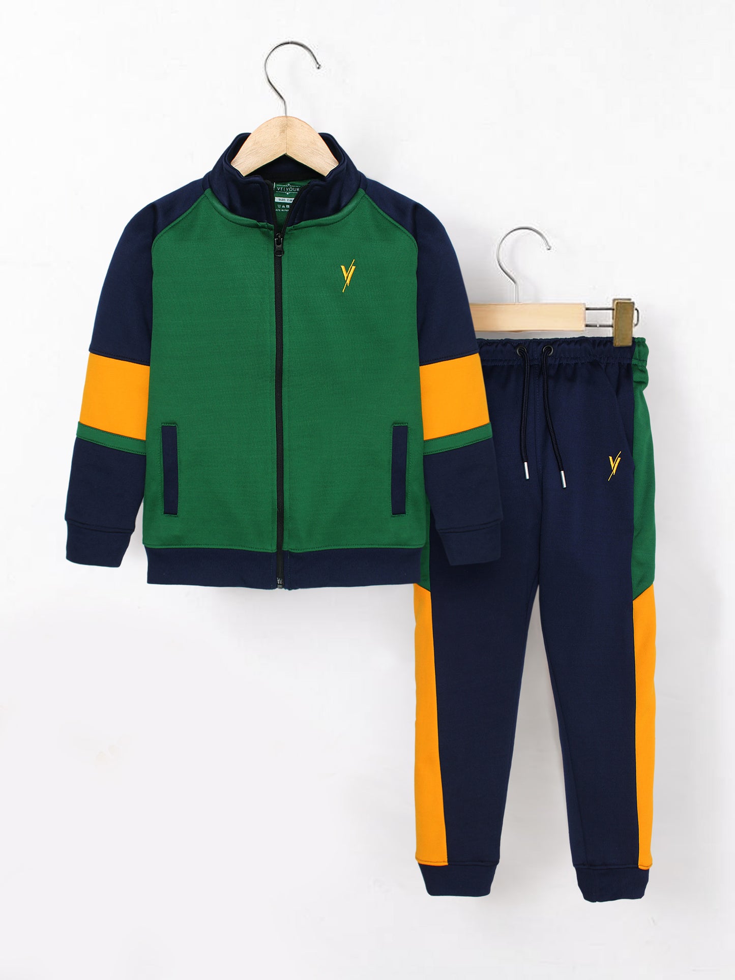 Mock Neck Tracksuit For Boys & Girls, Poly Athletic Fleece #VWT07-C