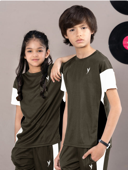 Tracksuit For Boys & Girls Poly athletic Fabric ART #VBTS05-A Olive