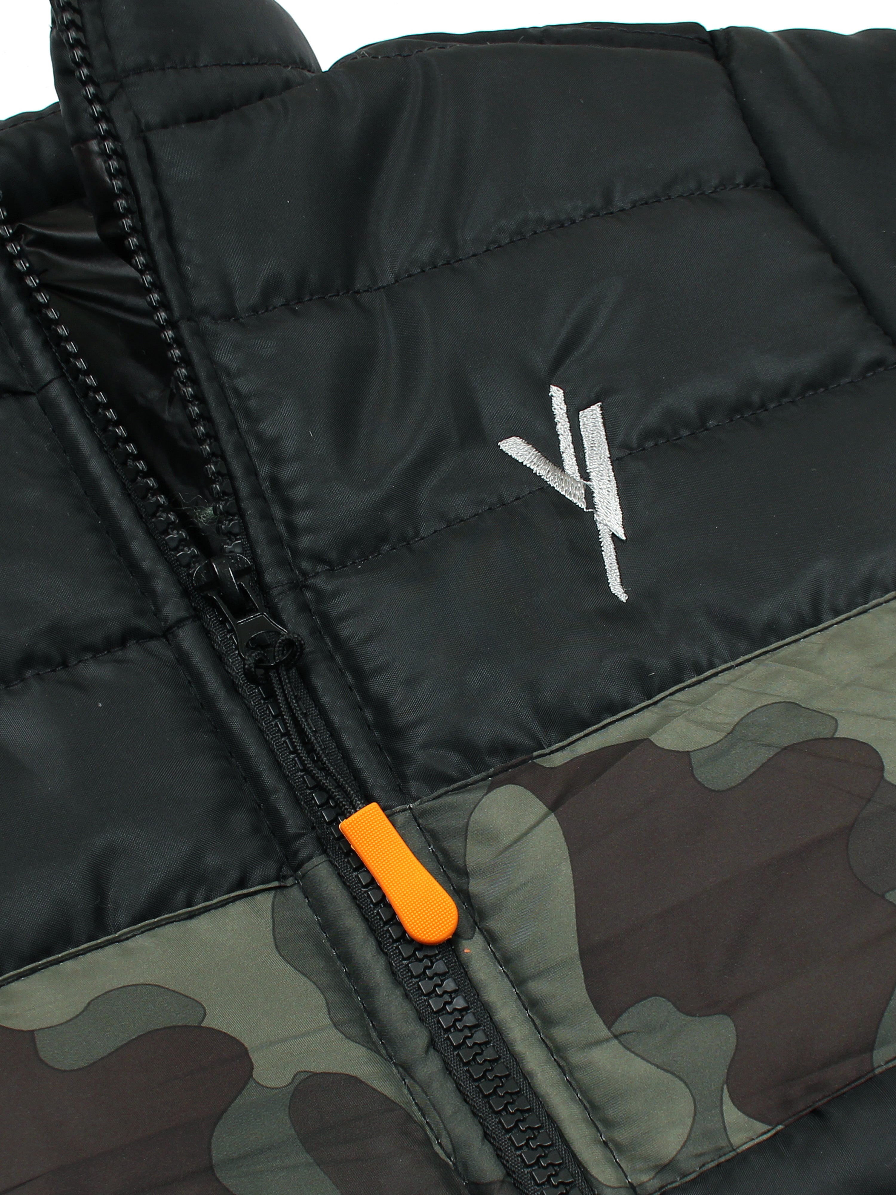 Full Sleeves Puffer Jacket Boys & Girls VJ03 Olive Panel