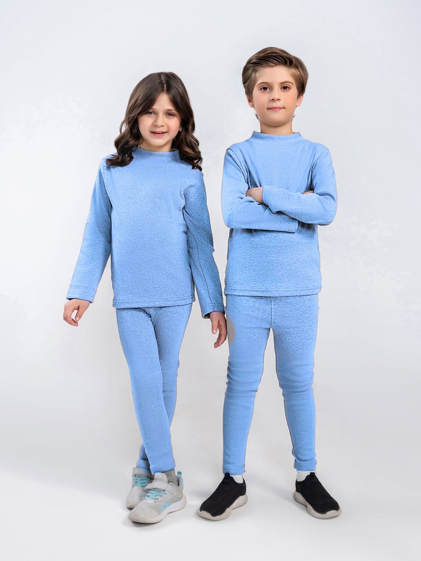 Power stretch ribbed inner suit For Boys & Girls #VIS13 (Sky)