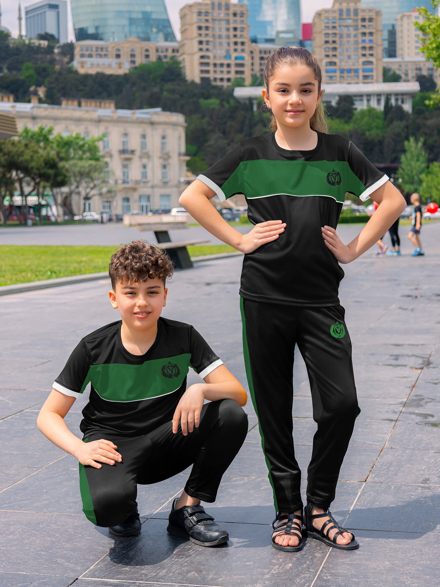 Tracksuit For Boys & Girls Poly athletic Fabric VST47-C