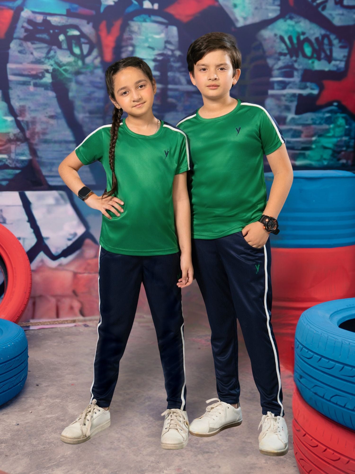 Tracksuit For Boys & Girls Poly athletic Fabric VST49-B