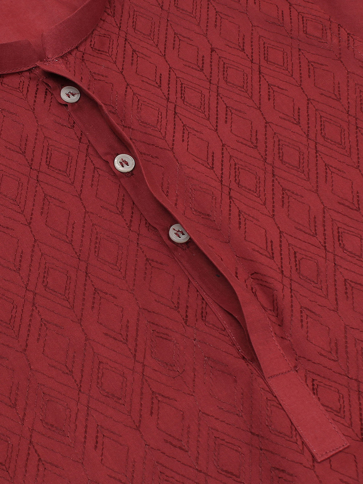 Velvour Boys Embroidered Kurta Maroon VB158