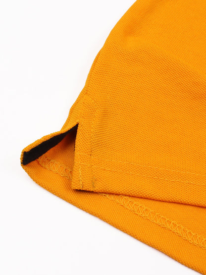 Tipping Collar Polo Shirt For Mens plain Yellow