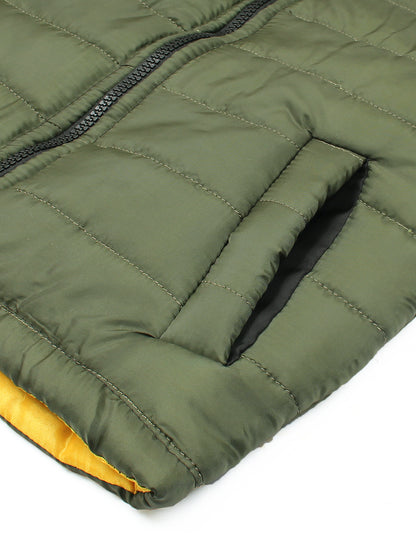 Full Sleeves Hooded Puffer Jacket Boys & Girls Camo & Olive Green VJ18