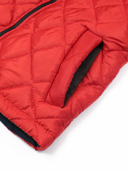 Full Sleeves Hooded Puffer Jacket Boys & Girls Red VJ19C