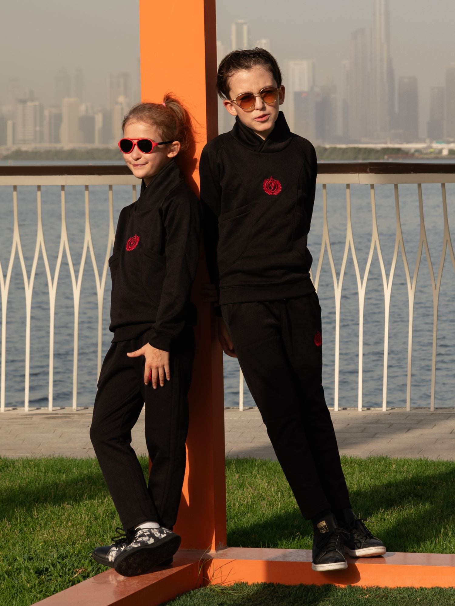 Mock Neck Tracksuit For Boys & Girls, Fleece #VWT22-C